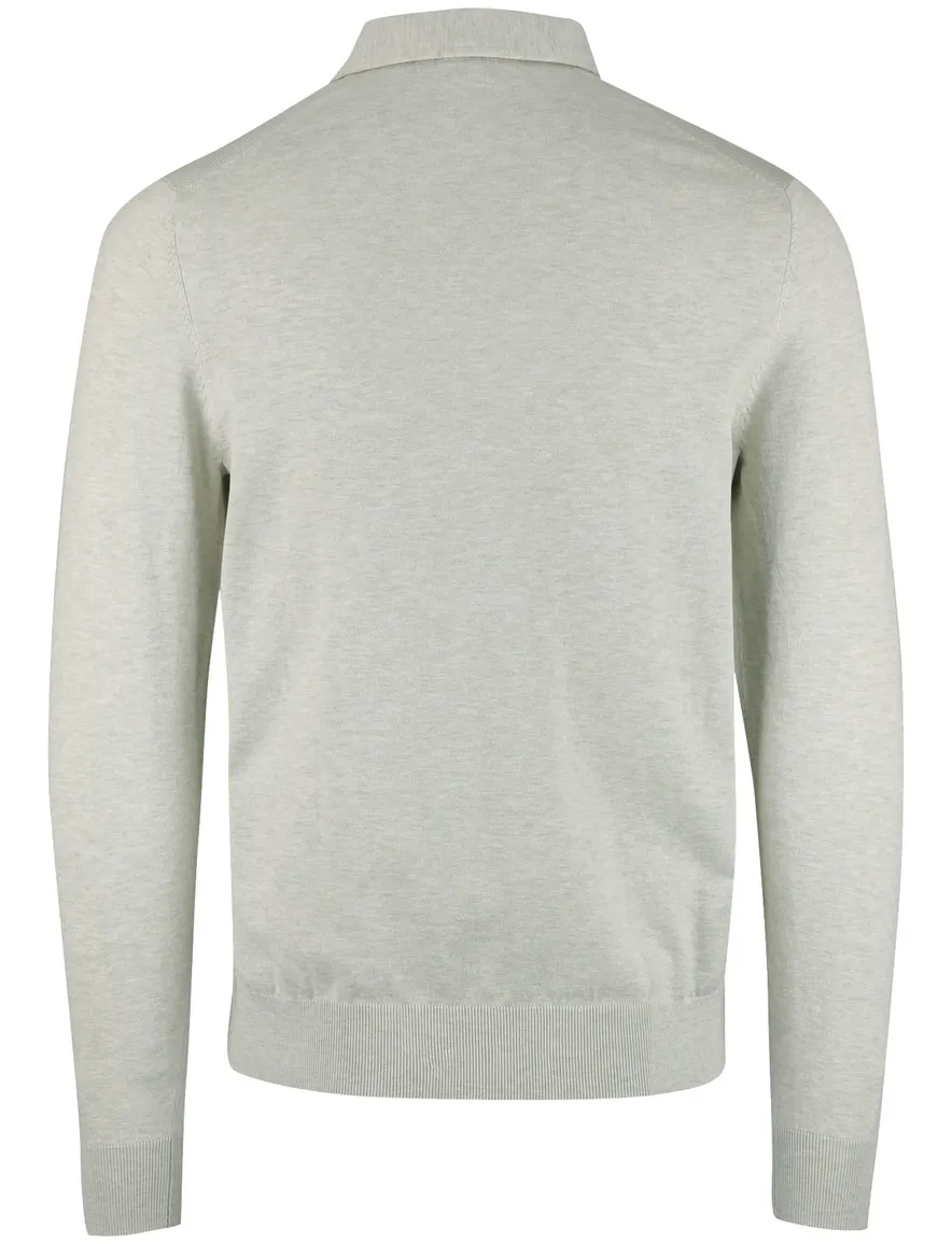 Profuomo groen poloshirt normale fit gemeleerd