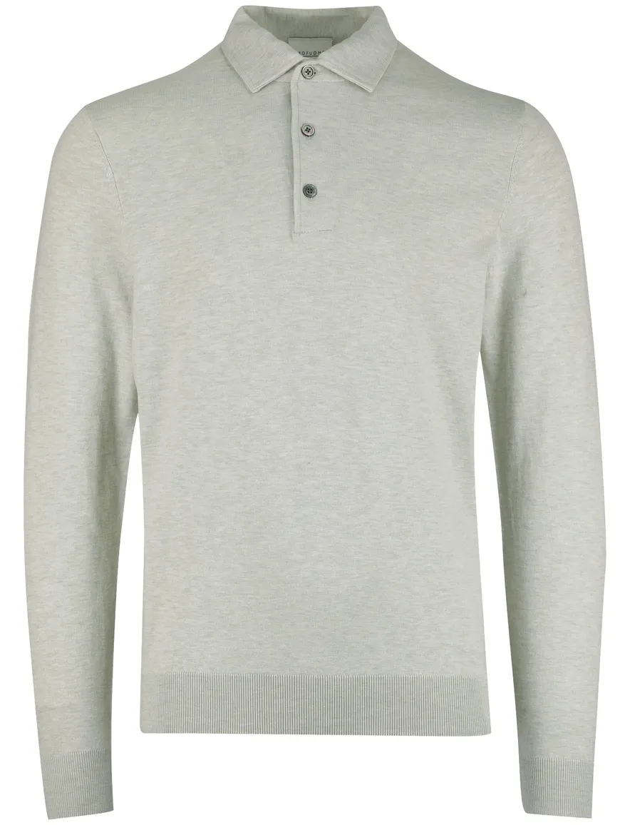Profuomo groen poloshirt normale fit gemeleerd