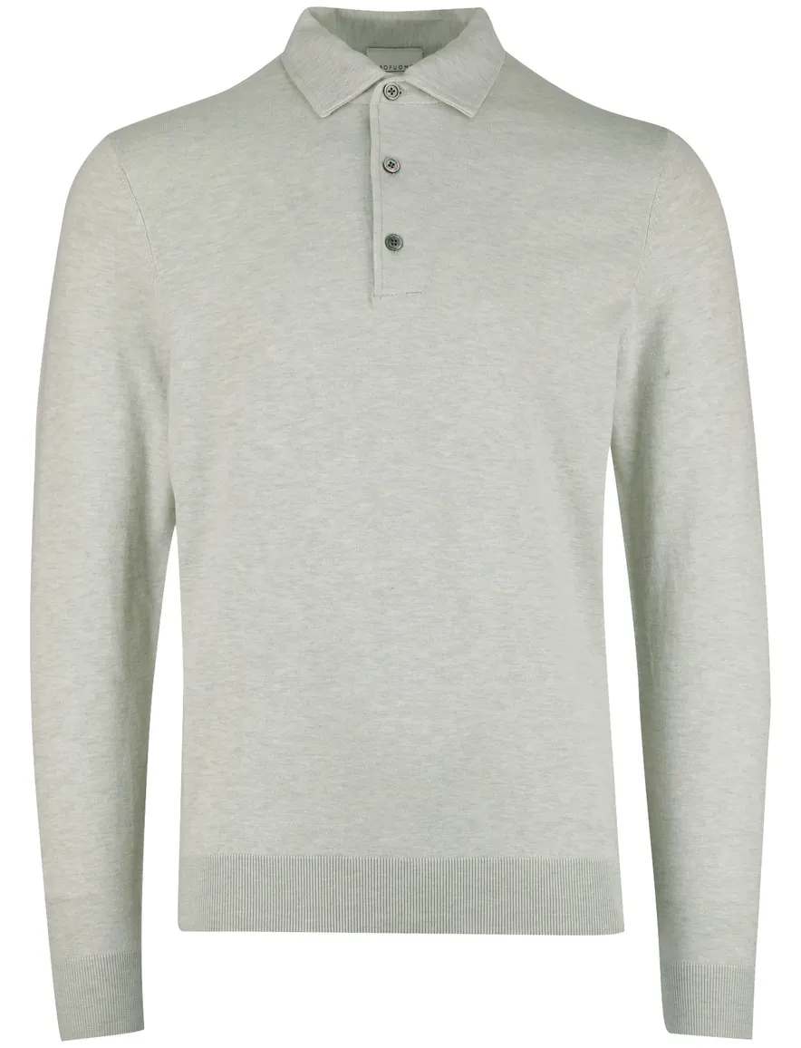 Profuomo groen poloshirt normale fit gemeleerd