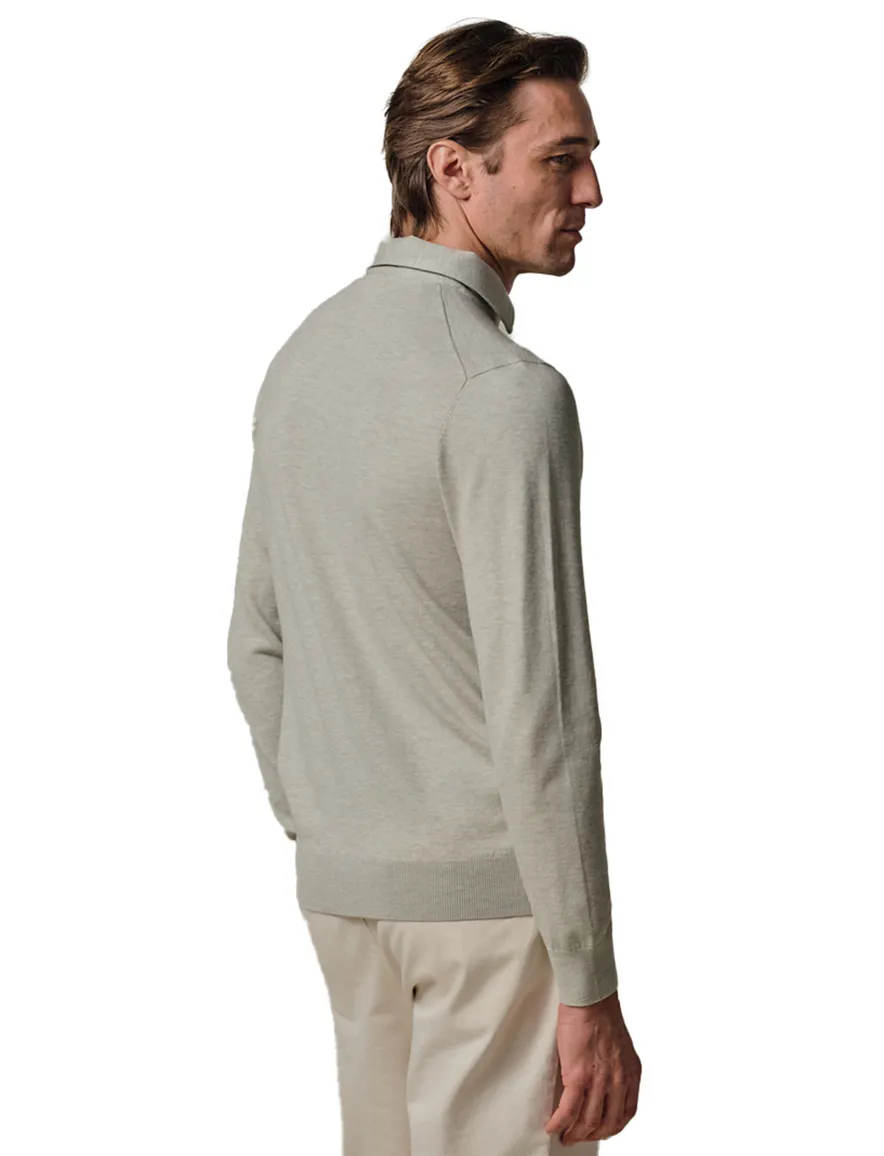 Profuomo groen poloshirt normale fit gemeleerd