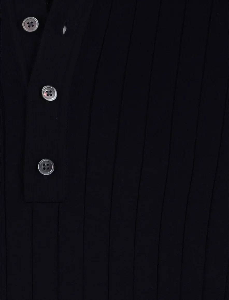 Profuomo navy poloshirt normale fit structuur