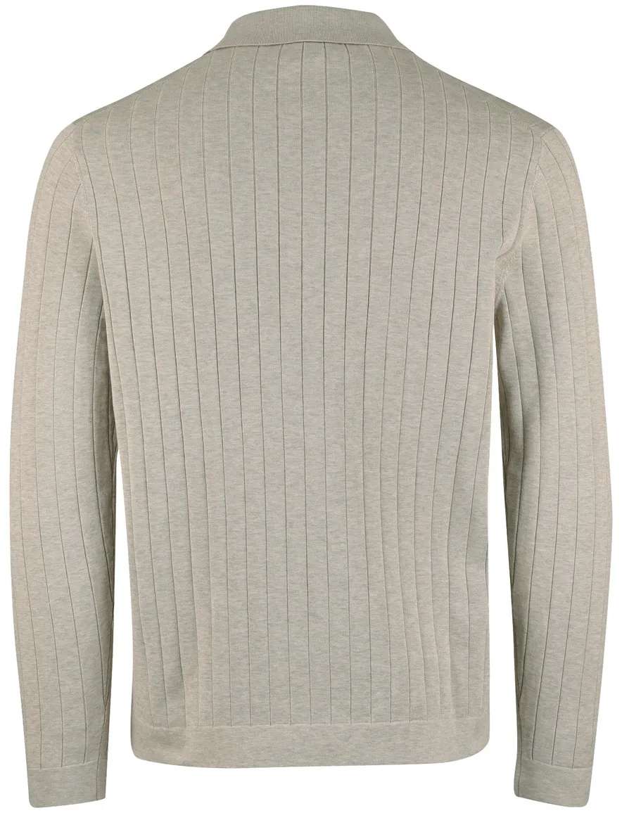 Profuomo beige poloshirt normale fit structuur