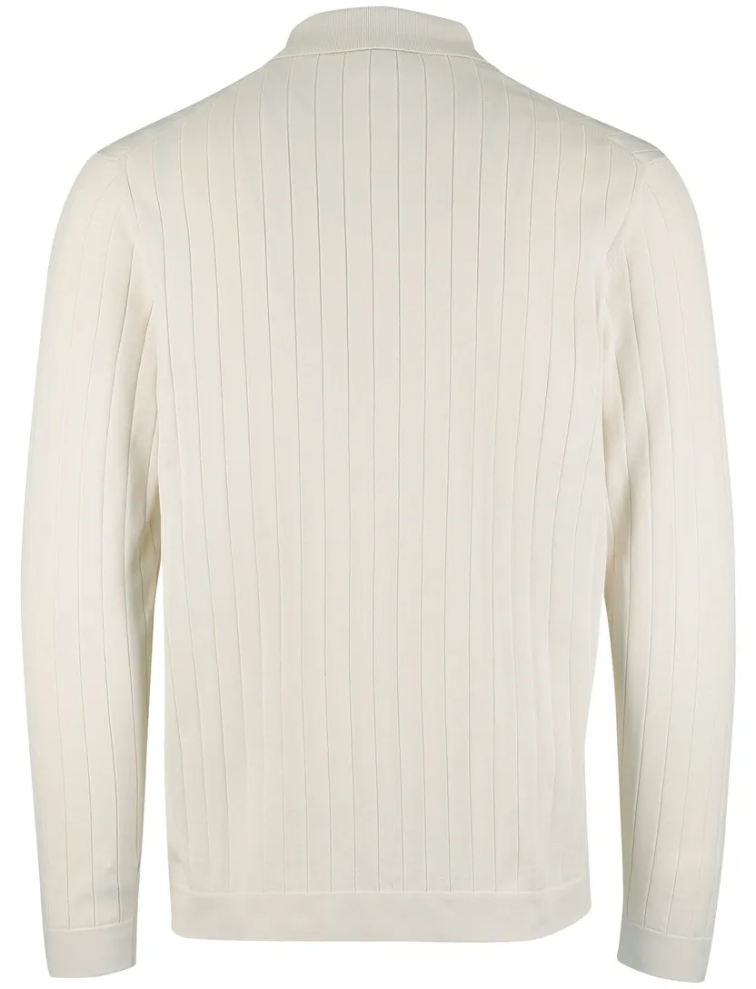 Beige poloshirt Profuomo structuur normale fit