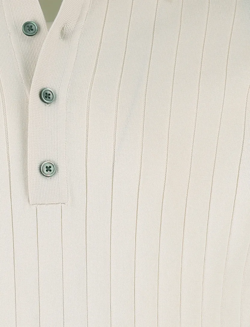 Beige poloshirt Profuomo structuur normale fit