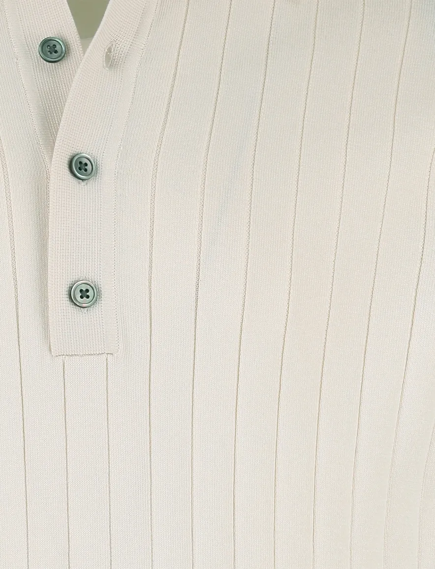 Profuomo poloshirt beige normale fit 3 knopen