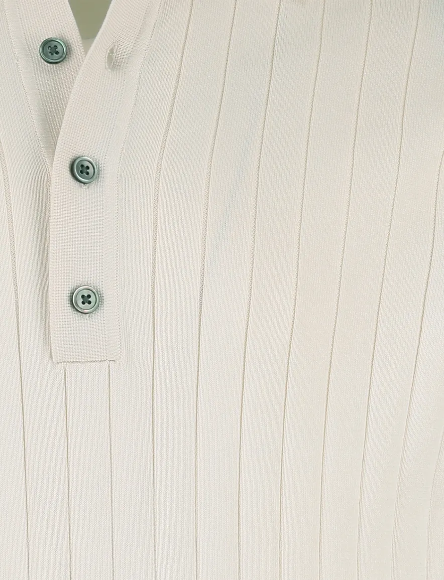 Profuomo poloshirt beige normale fit 3 knopen