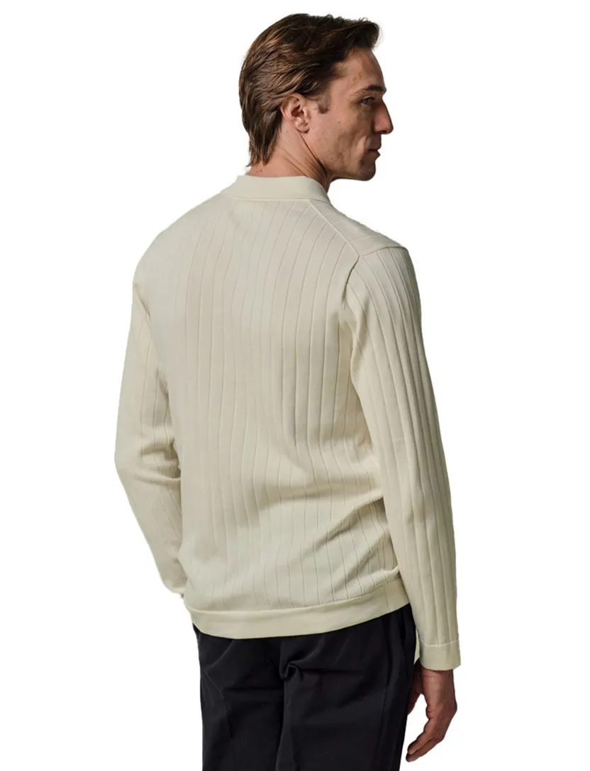 Beige poloshirt Profuomo structuur normale fit