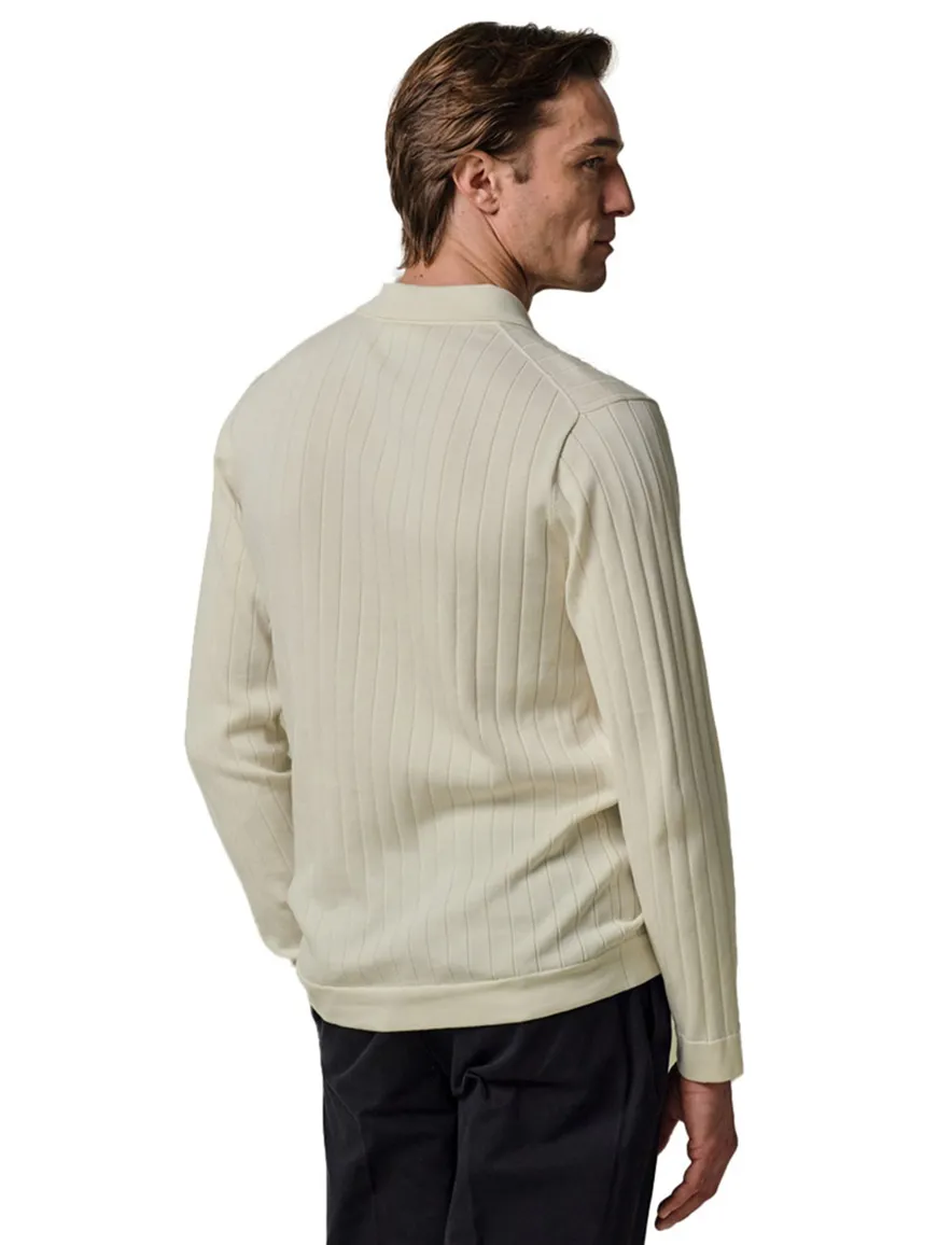 Profuomo poloshirt beige normale fit 3 knopen