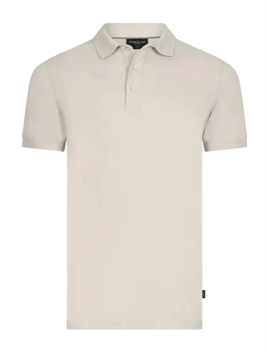 Cavallaro Mielos polo beige korte mouw