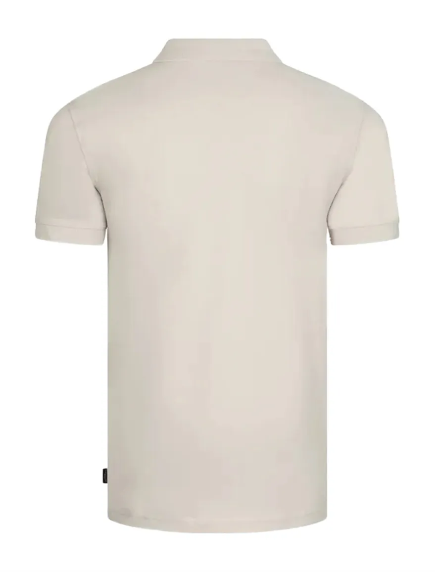 Cavallaro Mielos polo beige korte mouw 3-knoops