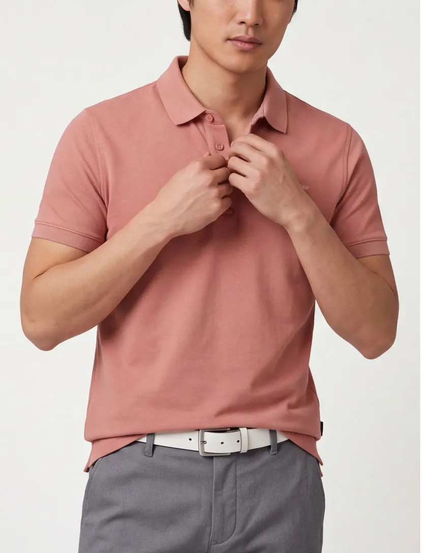 koraal roze polo korte mouw Cavallaro Mielos regular fit