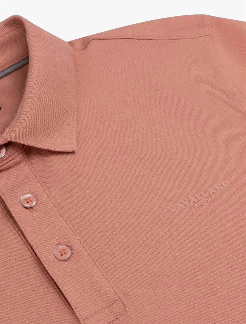 koraal roze polo korte mouw Cavallaro Mielos regular fit