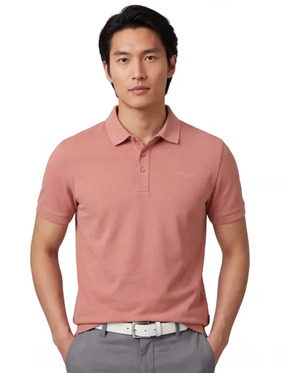 Cavallaro koraal roze polo korte mouw Cavallaro Mielos regular fit