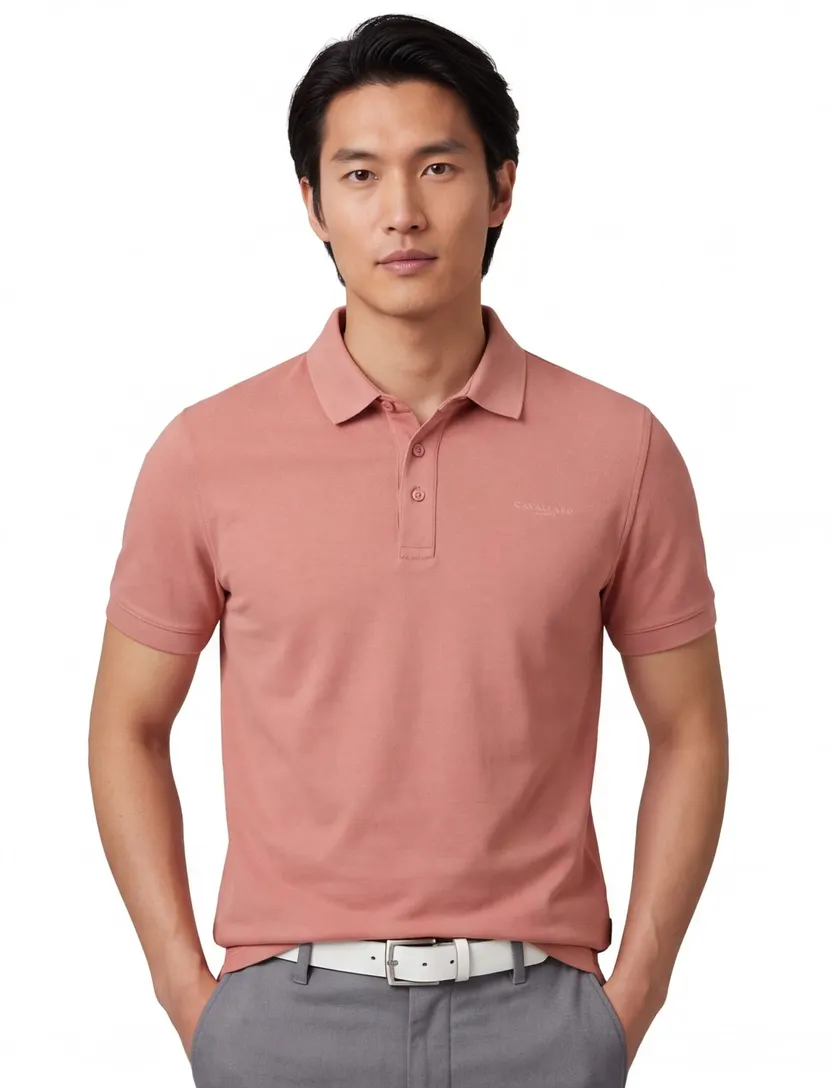 koraal roze polo korte mouw Cavallaro Mielos regular fit