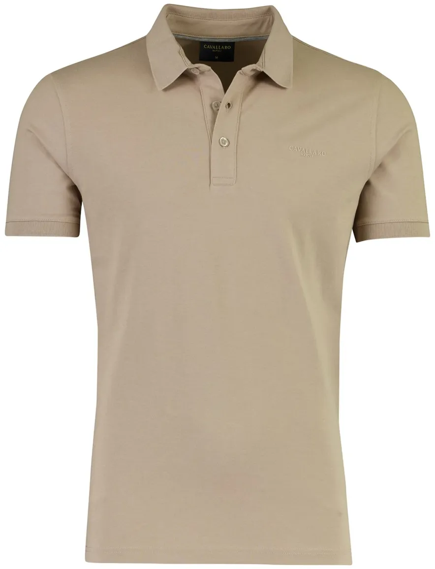 Cavallaro Napoli Mielos polo korte mouw beige