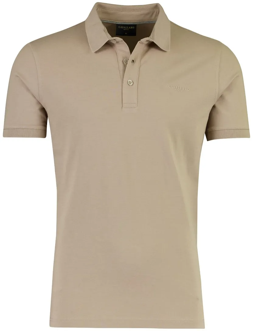Polo korte mouw Cavallaro Napoli Mielos polo beige regular fit