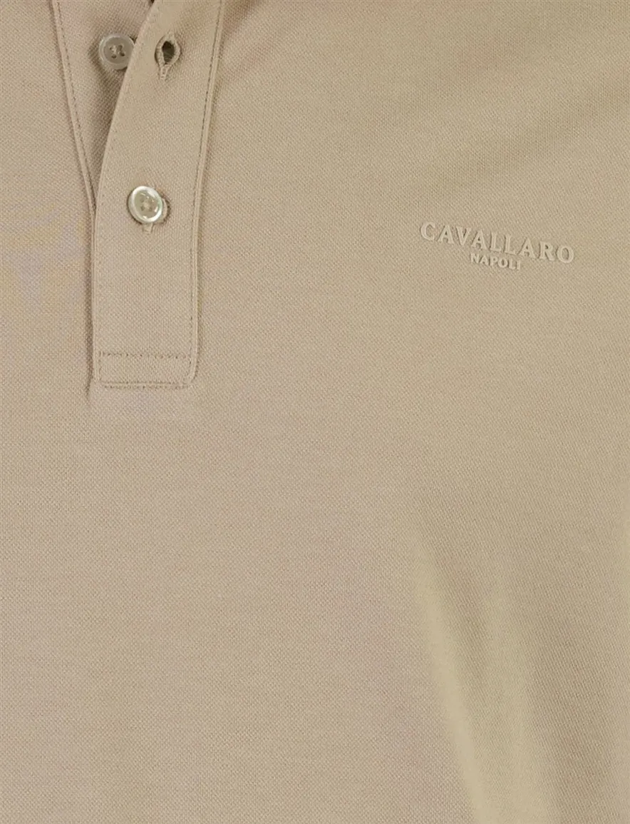 Cavallaro Mielos Polo licht taupe korte mouw