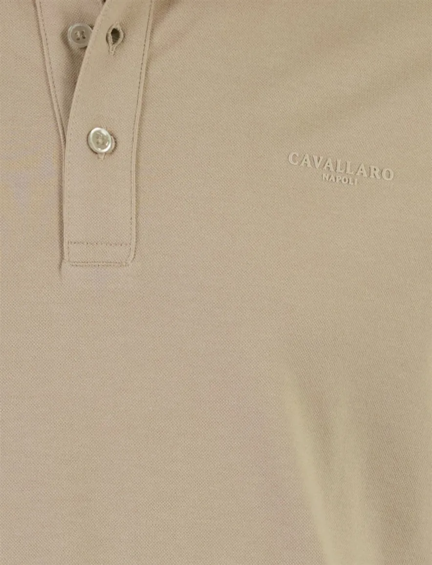 Cavallaro Napoli Mielos polo korte mouw beige