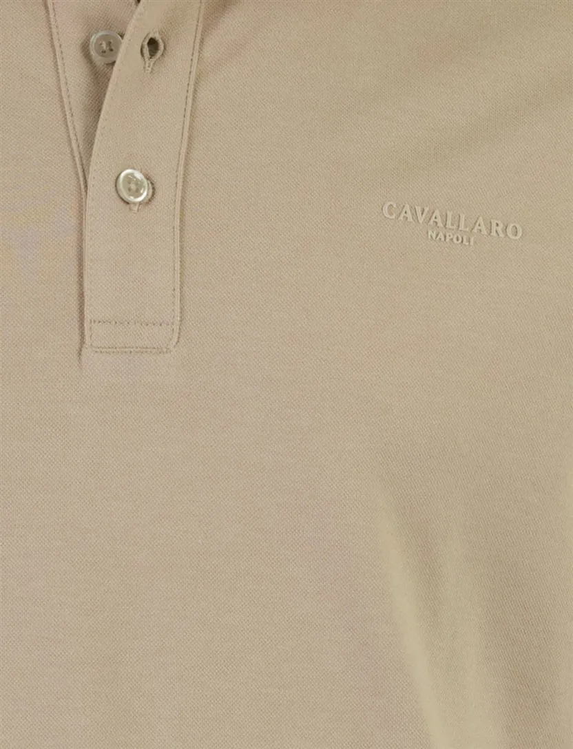 Polo korte mouw Cavallaro Napoli Mielos polo beige regular fit
