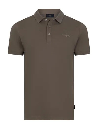 Cavallaro Cavallaro Mielos Polo bruin korte mouw 3-knoops