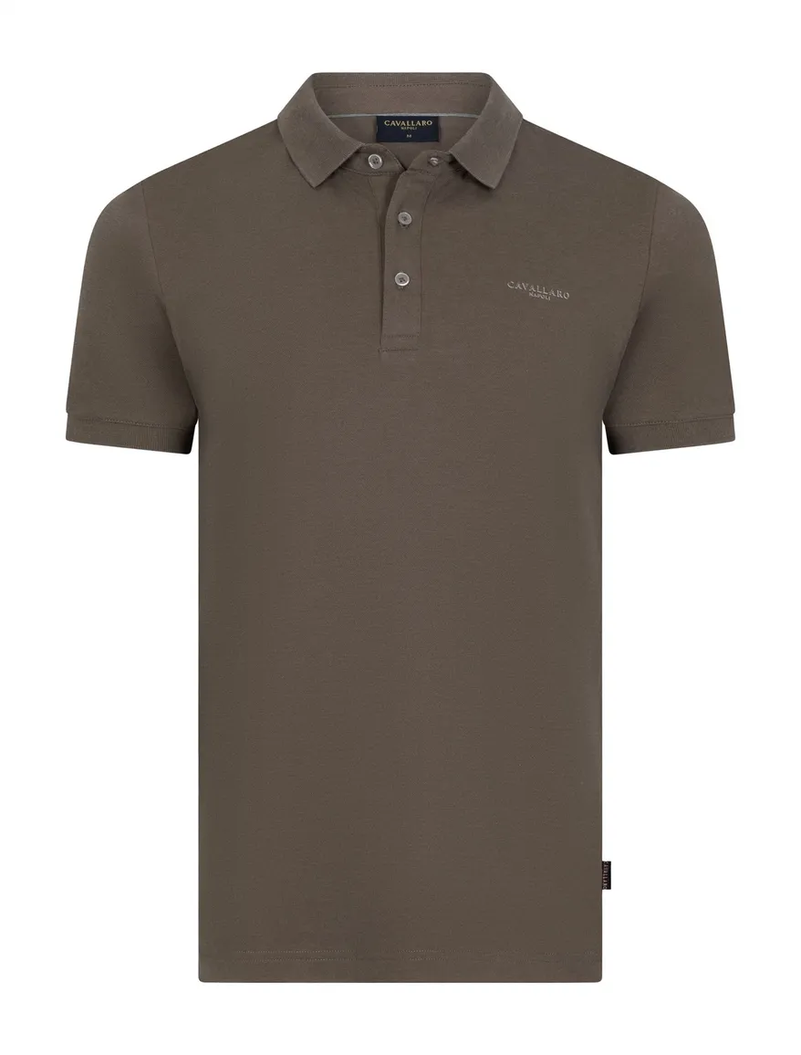 Cavallaro Mielos Polo bruin korte mouw