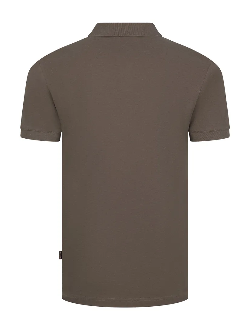 bruine polo korte mouw Cavallaro Mielos regular fit