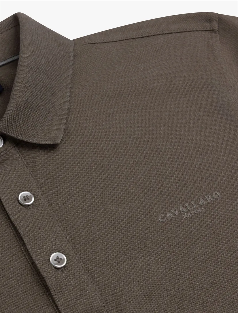 bruine polo korte mouw Cavallaro Mielos regular fit