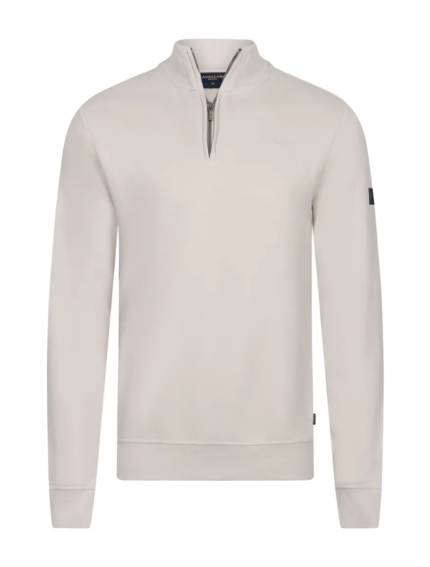 Cavallaro Diagono half zip trui wit