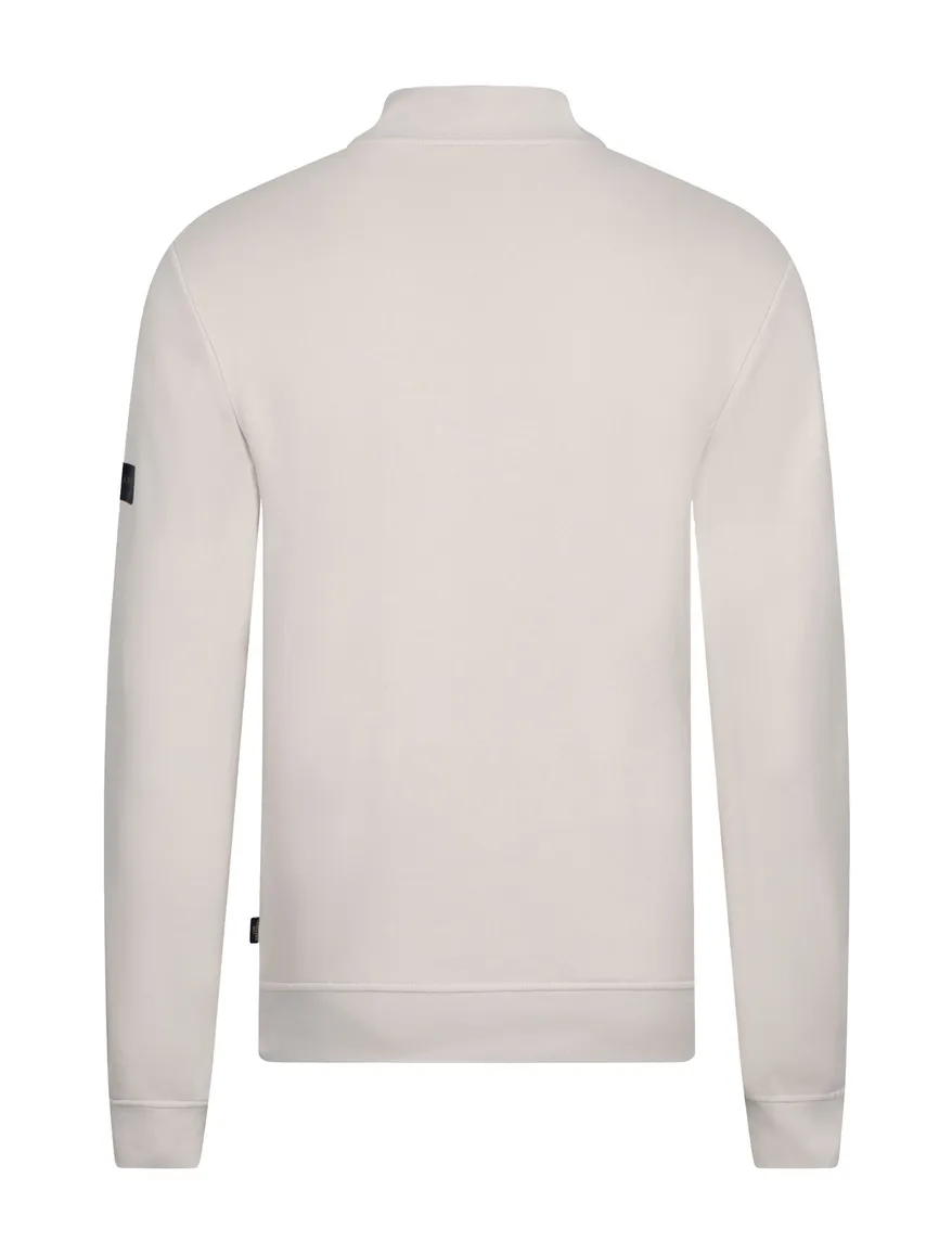 Cavallaro Diagono half zip trui wit