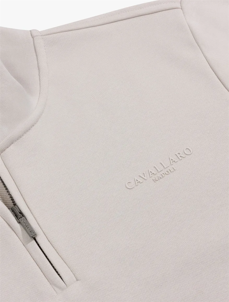 Cavallaro Diagono half zip trui wit