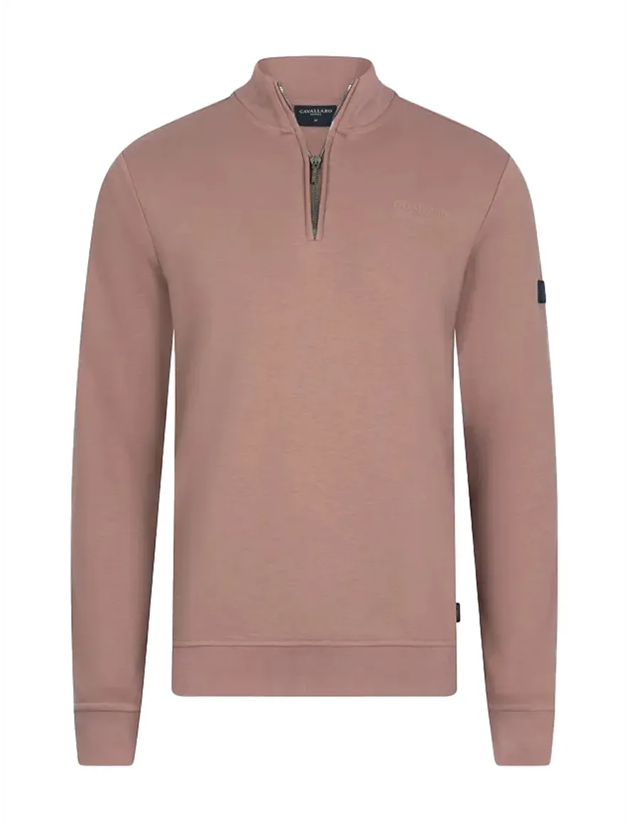 Cavallaro Diagono half zip trui roze effen