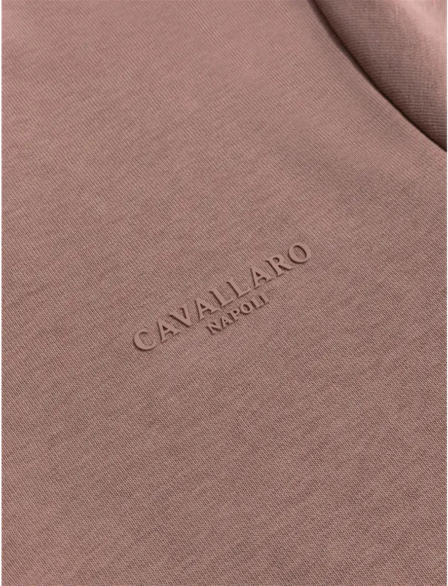 Cavallaro Diagono half zip trui roze effen