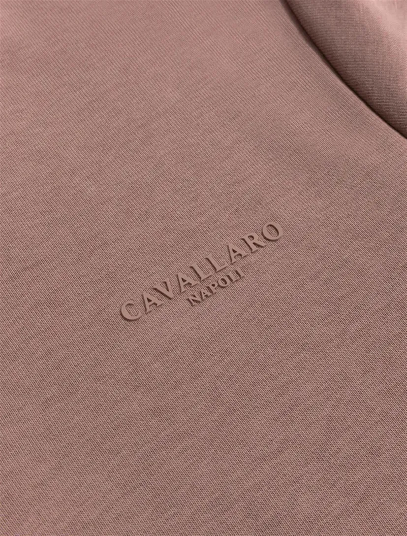 half-zip trui roze Cavallaro Diagono katoen