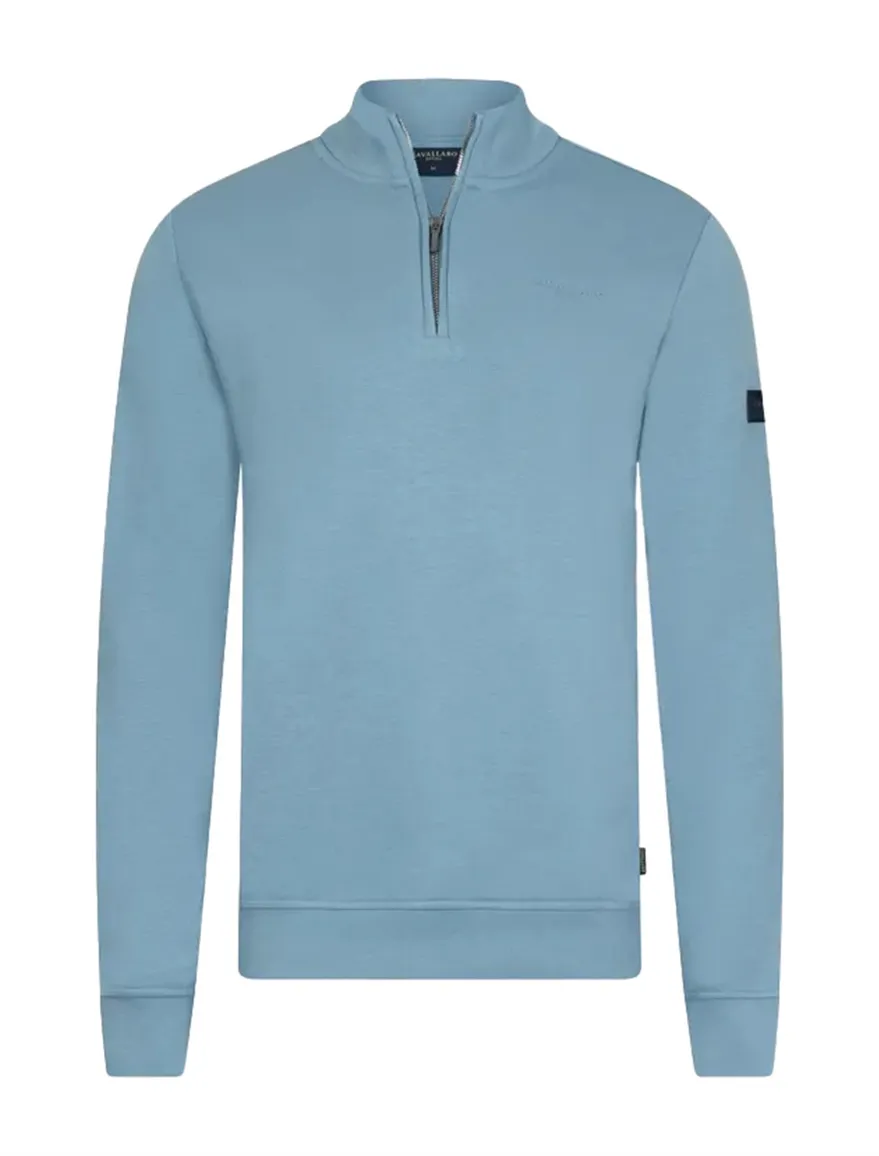 Cavallaro Diagono half zip trui lichtblauw