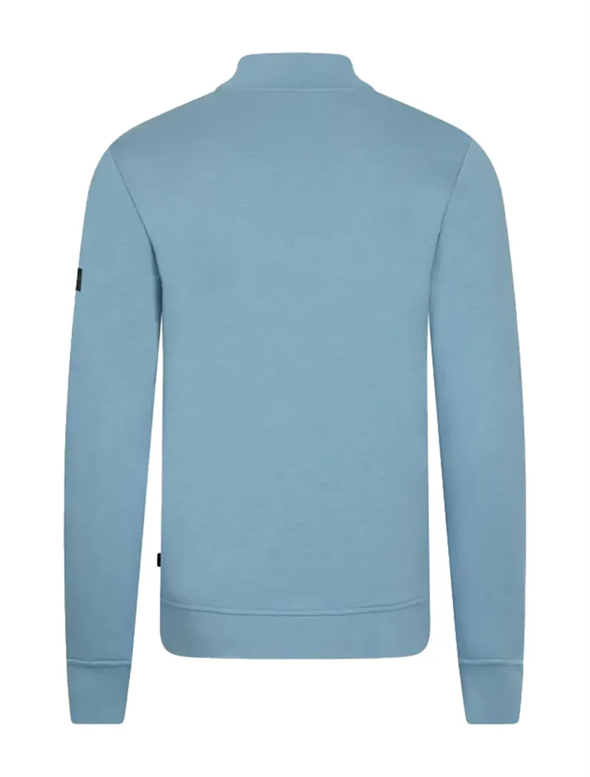half-zip trui lichtblauw Cavallaro Diagono katoen