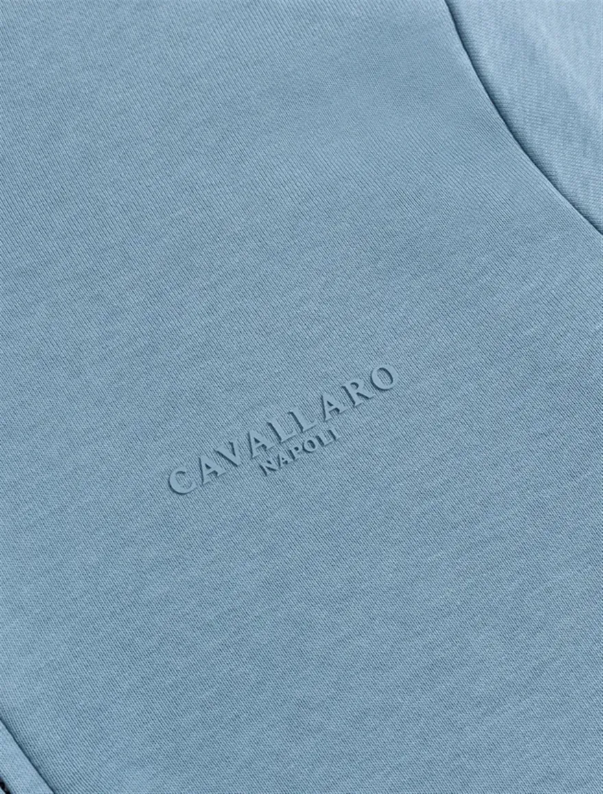 Cavallaro Diagono half zip trui lichtblauw