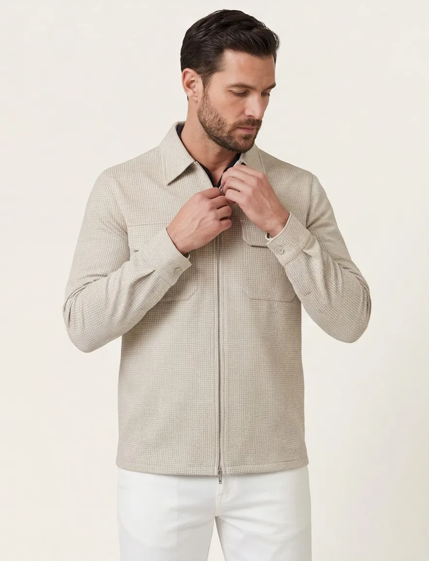 Cavallaro Ponzo overshirt geprint normale fit creme