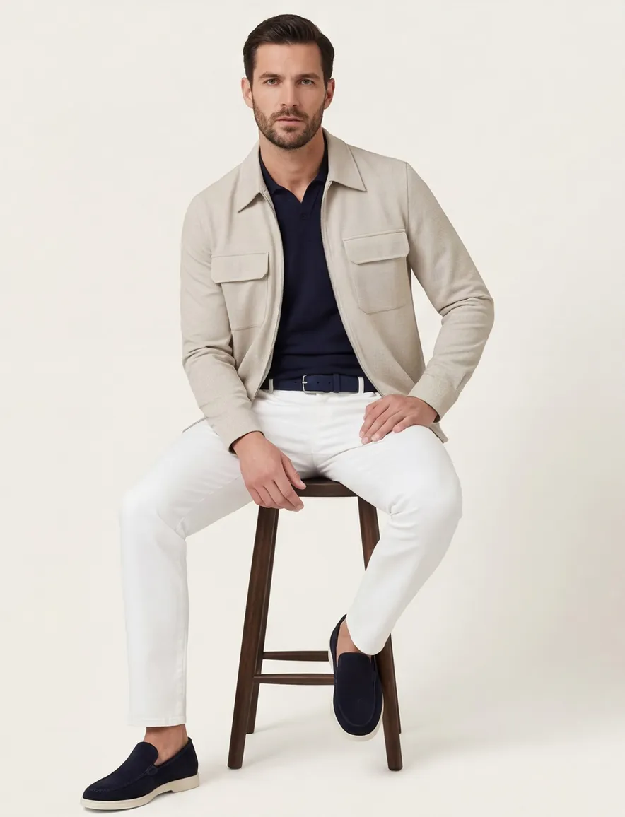 Cavallaro Ponzo overshirt geprint normale fit creme
