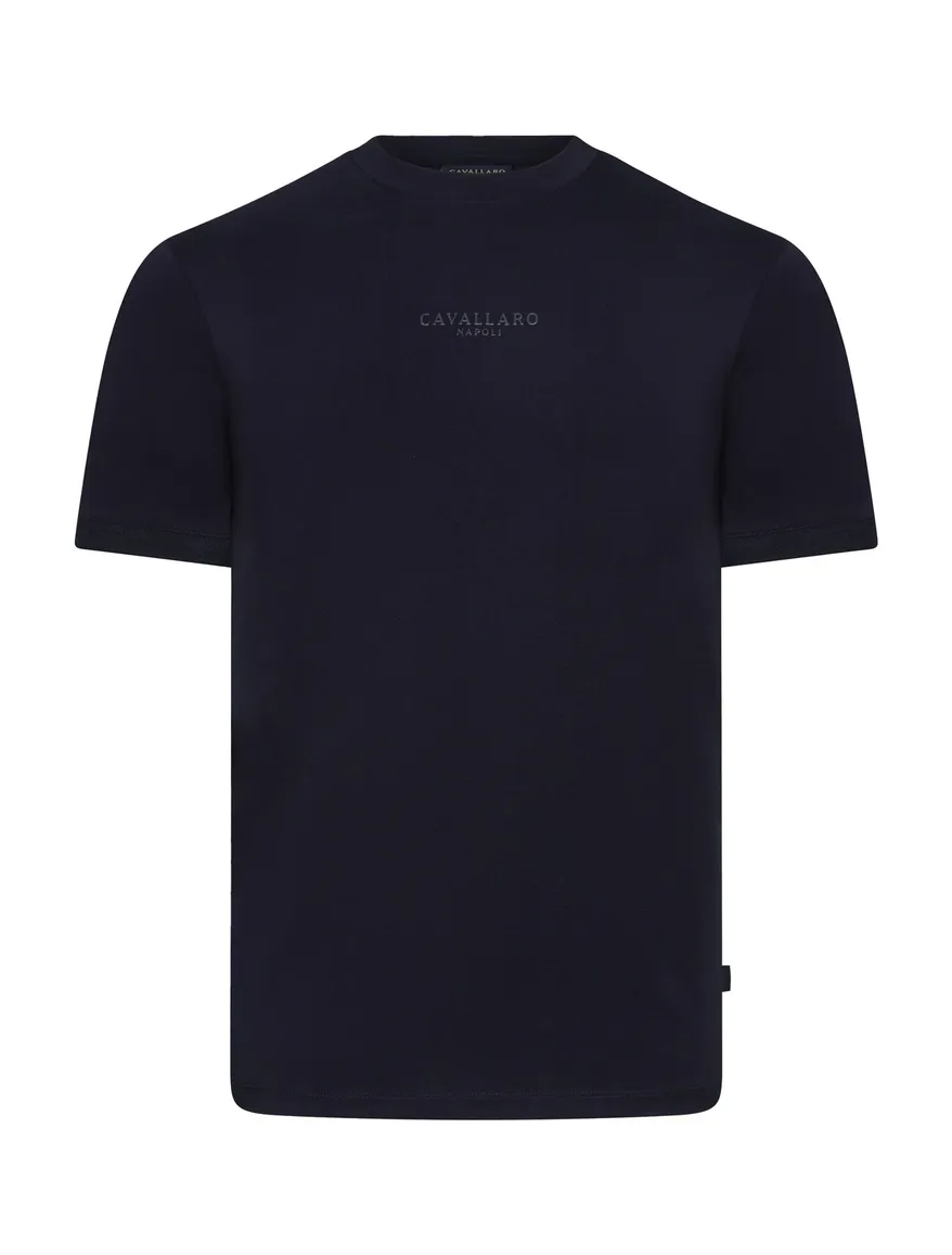 Cavallaro Darione t-shirt donkerblauw katoen ronde hals