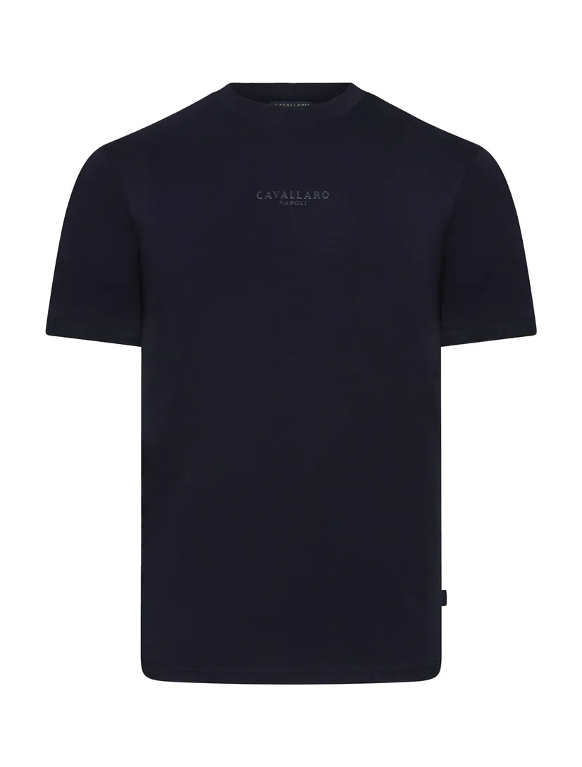 ronde hals t-shirt donkerblauw Cavallaro Darione effen
