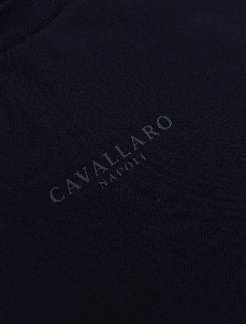 ronde hals t-shirt donkerblauw Cavallaro Darione effen