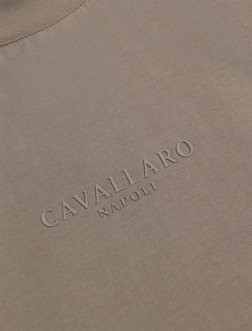 Cavallaro Darione t-shirt lichtbruin katoen ronde hals