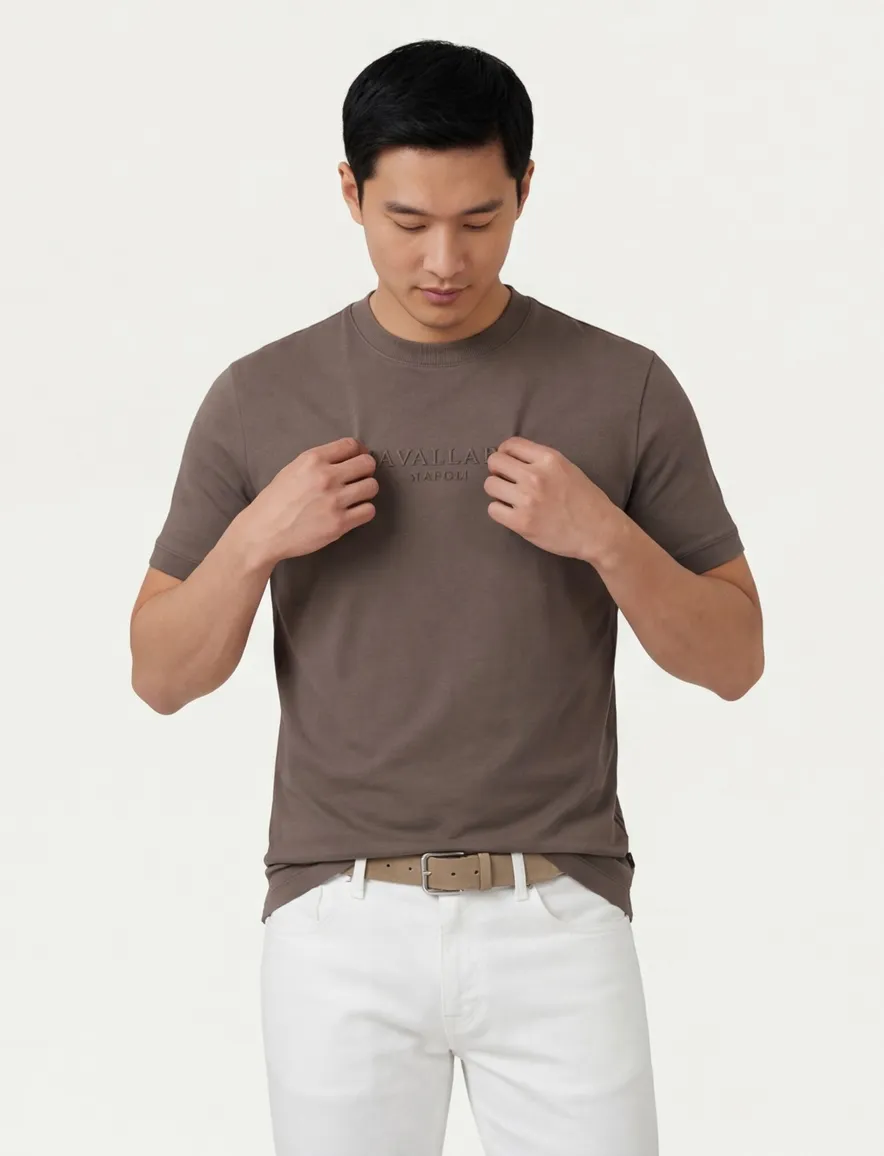 Cavallaro Darione t-shirt bruin katoen
