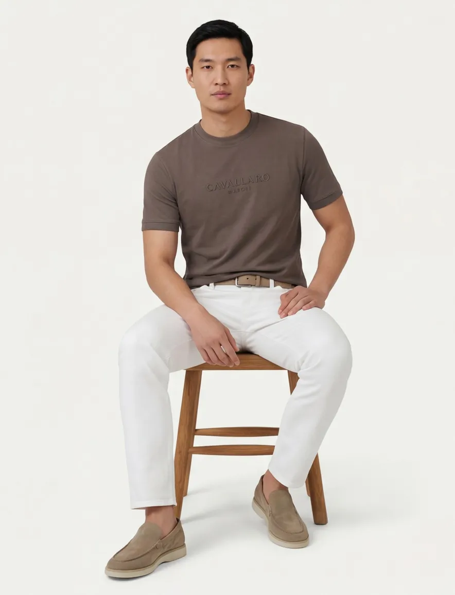 Cavallaro Darione t-shirt bruin katoen
