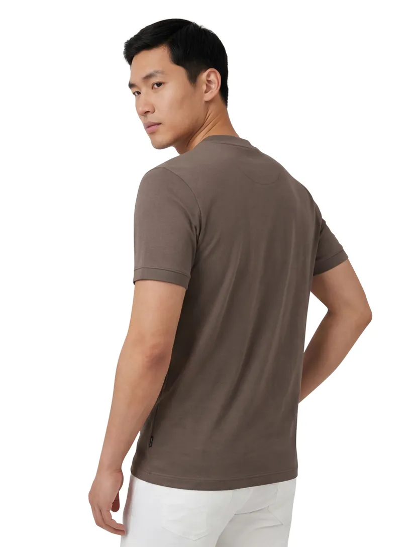 ronde hals t-shirt bruin Cavallaro Darione effen