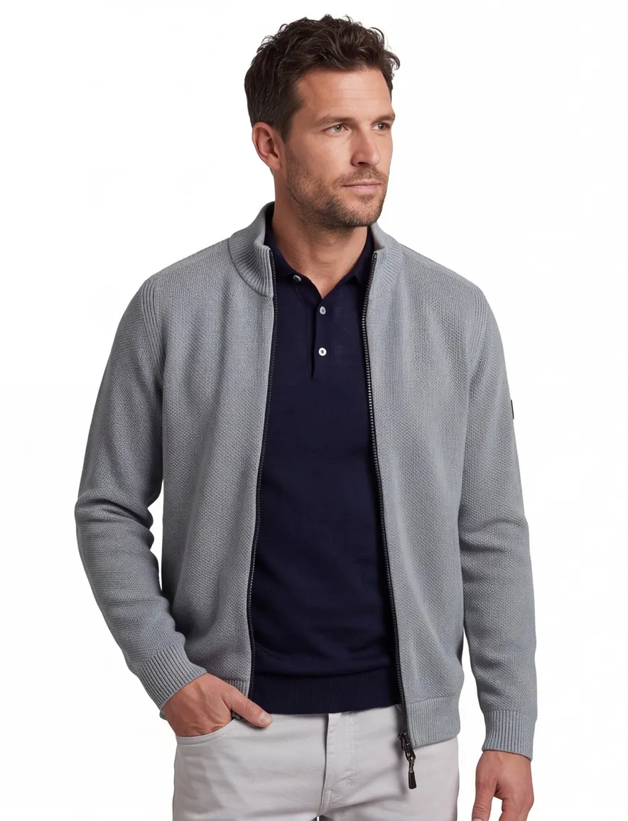 Camel Active vest blauw gebreid