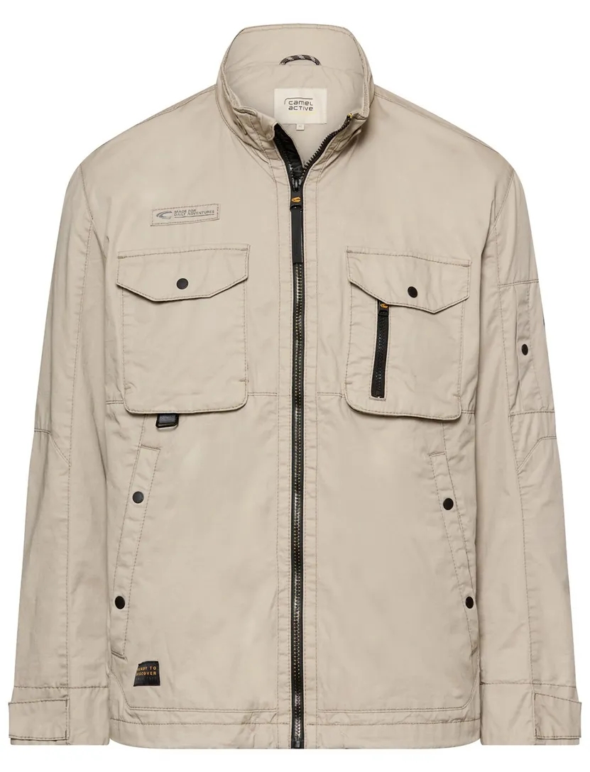 beige parka jas Camel active met rits
