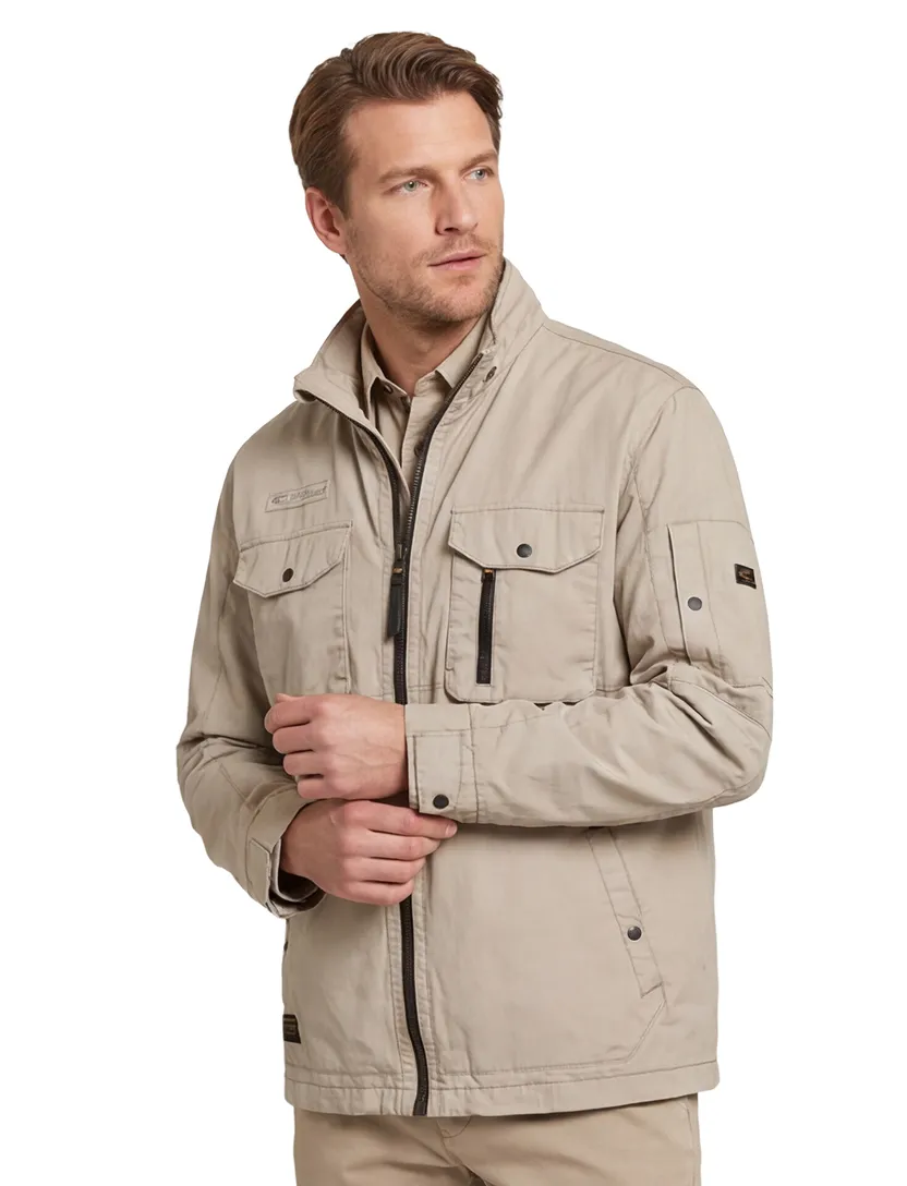 beige parka jas Camel active met rits