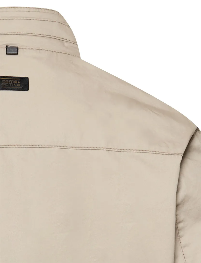 beige parka jas Camel active met rits