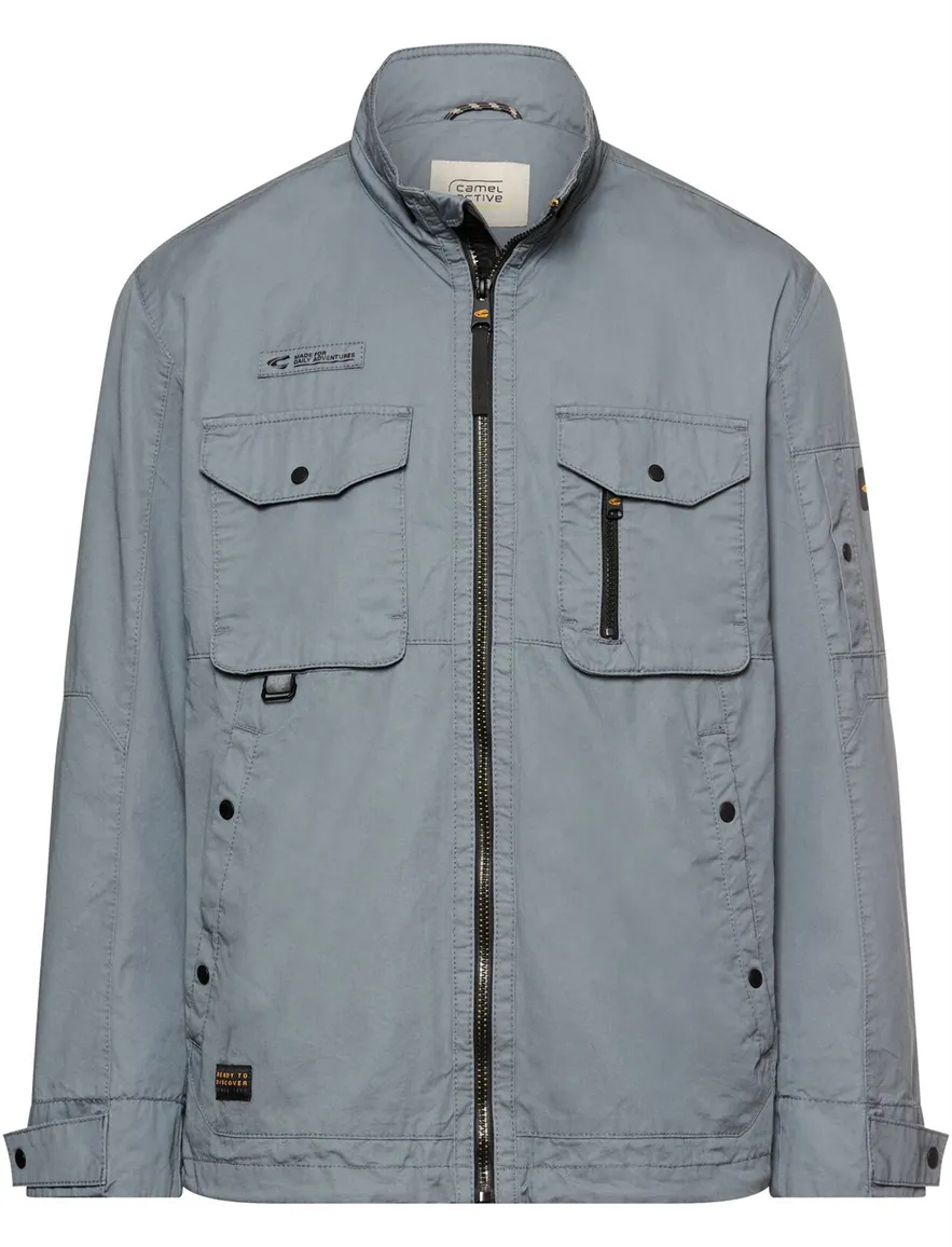 Camel active jas parka blauw met borstzakken